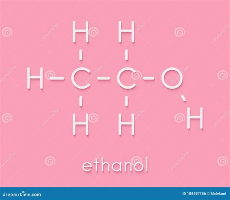 Alcohol Ethanol, Ethyl Alcohol Molecule, Chemical Structure. Skeletal ...