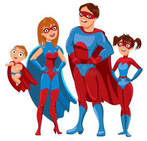 Family of superheroes stock vector. Illustration of lifestyle - 36283182