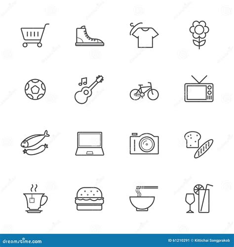 Products Icon Set For Web And Application Line Icon Stock Vector