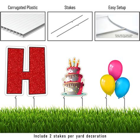 Personalized Birthday Yard Signs 18 Inch Happy Birthday Lawn Signs