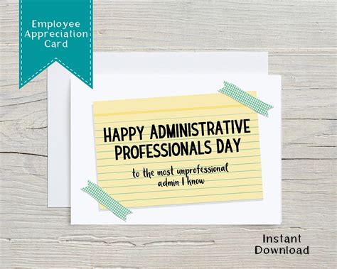 Funny Administrative Professionals Day Card Administrative Day T Staff Thank You Card