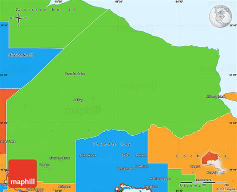 Political Simple Map Of Kenora