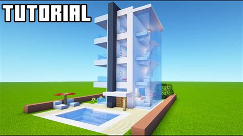 Minecraft Tutorial How To Make A Modern Hotel Apartment Building City Tutorial Youtube