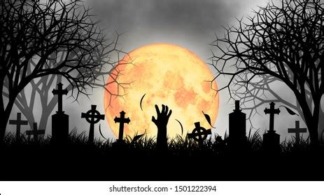 Scary Blood Moon Halloween Night Horror Stock Illustration 1501222394 | Shutterstock