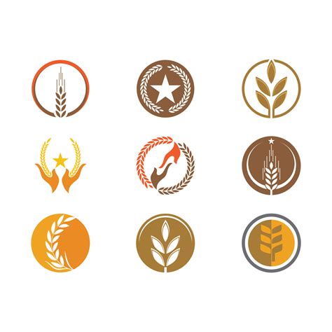 Luxury Golden Grain Weath Rice Logo Design Vector 17283091 Vector Art ...