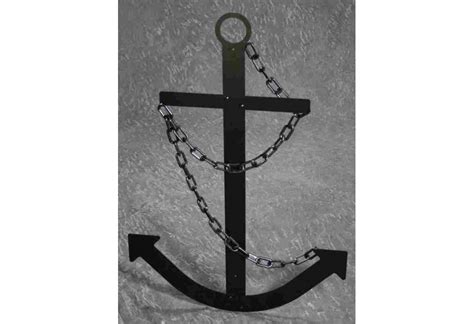 Decorative Black Flat Steel Anchor Wall Decor Nautical Theme