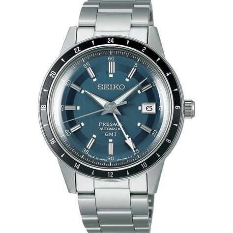 seiko presage petrol blue style  road trip gmt  sskj