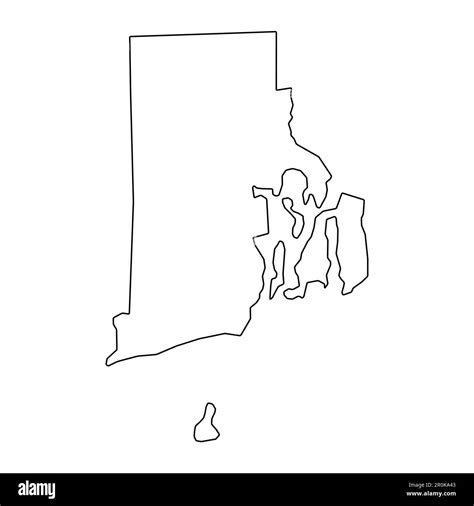 Rhode Island Map Shape United States Of America Flat Concept Symbol