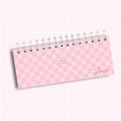 Desk Planner Semanal De Mesa Basic Quadriculado Rosa Fuxicando