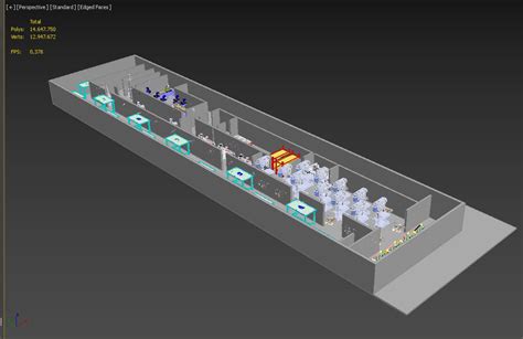 Production Line Layout Workshop Factory Floor Plan - 3D Model by surf3d