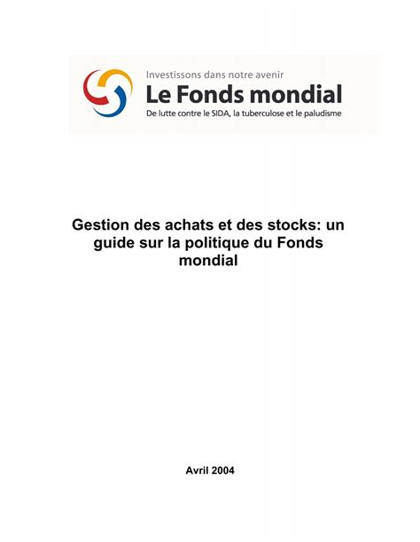 Logistique Humanitaire Pdf