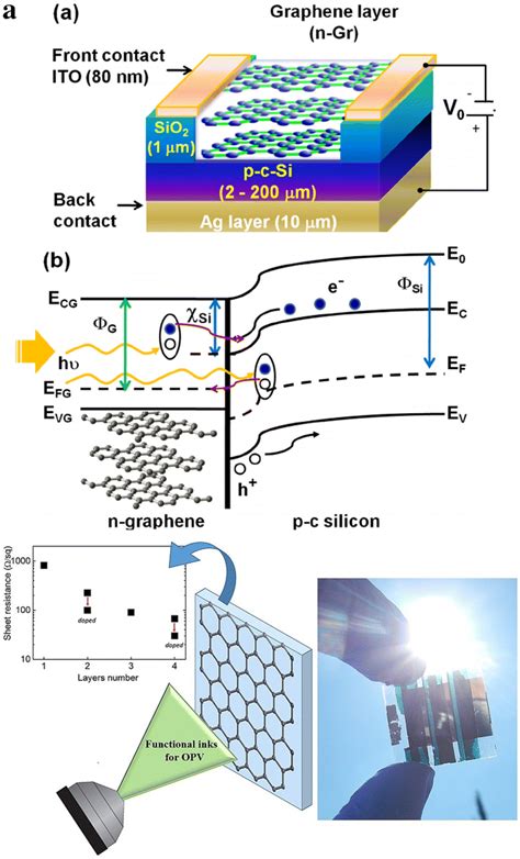 A Schematic Diagram Of Graphene Silicon Heterojunction Solar Cell Download Scientific Diagram