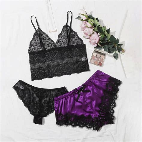 Levmjia Pajamas For Women Set Clearance Summer Plus Size New Sexy Lace Lingerie Silk Underwear