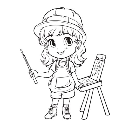 Girl With Tools Coloring Pages Outline Sketch Drawing Vector Wing