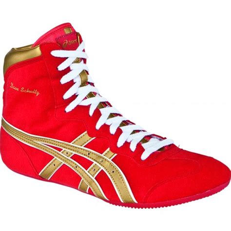 Asics Dave Schultz Classic Adult Wrestling Shoes red-gold-white - Asics ...