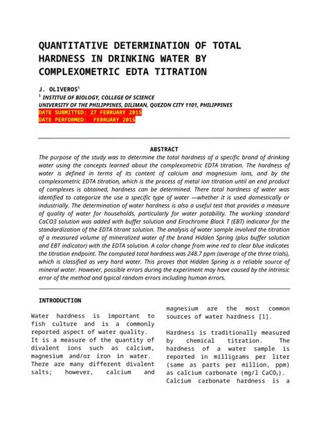 DOCX Quantitative Determination Of Total Hardness Of Water DOKUMEN TIPS