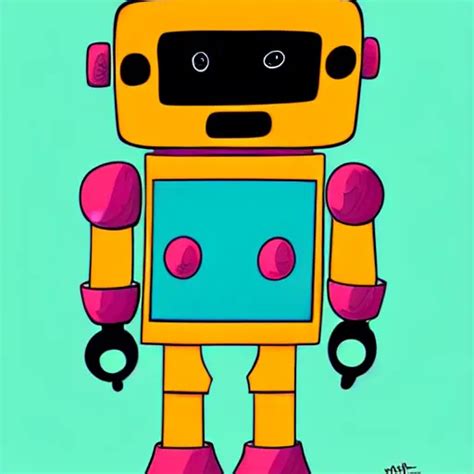 Illustration Of A Cute Robot Character By Ana Varela Stable