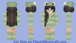 Aesthetic Cute Frog Girl Minecraft Skin