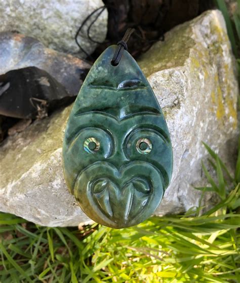 Pounamu Greenstone Nephrite Jade Tiki Maori Pendant Etsy