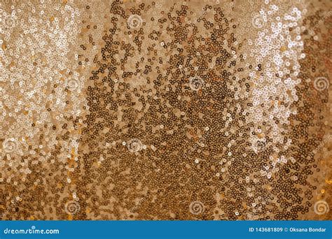 Golden Sequin Abstract Textile Glitter Background Stock Image Image