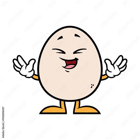 Cartoon Happy Egg Character Stock Vector Adobe Stock