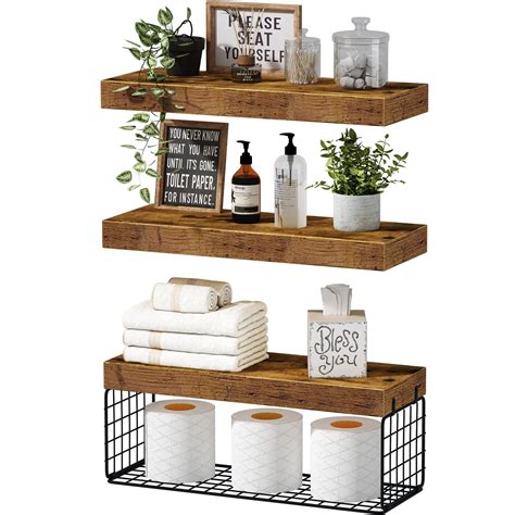 Qeeig Bathroom Shelves Over Toilet Wall Mounted Floating Shelves