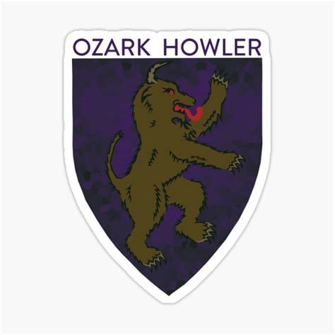 Ozark Howler Shield Sticker By Irregulargoods Redbubble