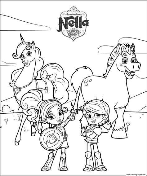 Nella The Princess Knight Coloring Page Printable