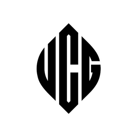 円と円の形をした Ucg 円文字のロゴデザイン 3つのイニシャルが円のロゴを形成する Ucg 圓紋 抽象モノグラム 文字マーク ベクトル