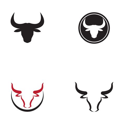 Bulls Head Horn Logo Using Vector Design Concept 9964774 Vector Art