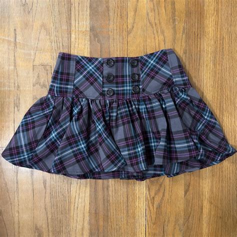 Candie S Blue And Purple Plaid Tartan Skirt With Depop