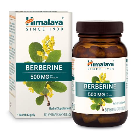 Himalaya Berberine 500 Mg Capsule 1 Month Supply 2 Capsules Daily Berberine Hcl From Indian