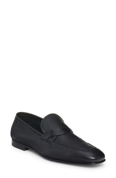 Tom Ford Large Grain Leather Loafer Black Editorialist