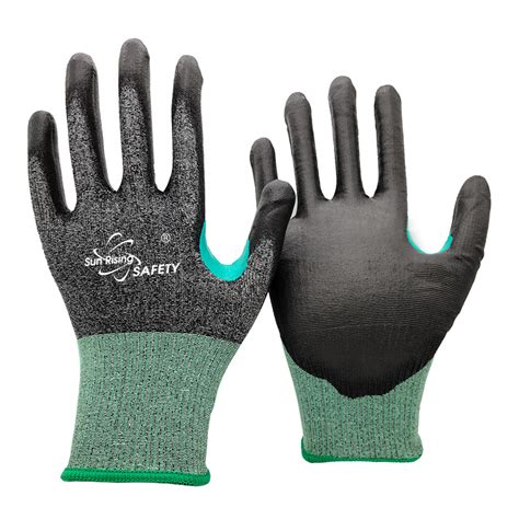 Srsafety 18 Gauge Cut Resistant A5e Pu Coated Gloves Thumb Reinforce