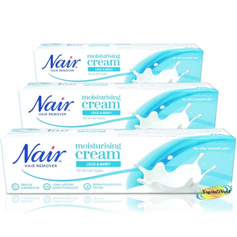 3x Nair Moisturising Hair Remover Cream Legs And Body For All Hair Types 100ml