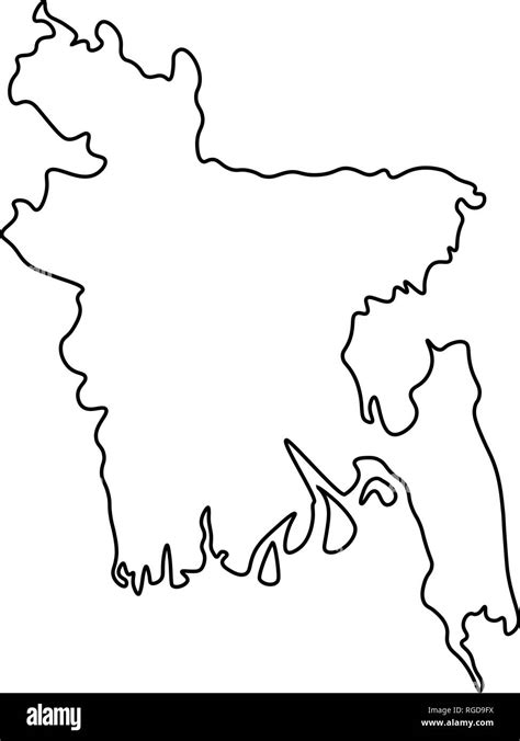 Map of Bangladesh - outline. Silhouette of Bangladesh map vector ...