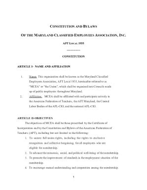 Fillable Online Mcea Md Aft Mcea Constitution Bylawsmaryland