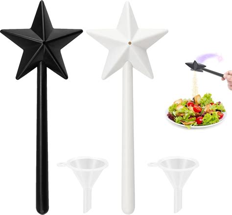 2 Pieces Magic Wand Salt And Pepper Shakers Star Shaped Wand Salt