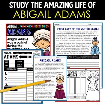 Who Is Abigail Adams First Lady Mini Biography Lesson Unit Passages