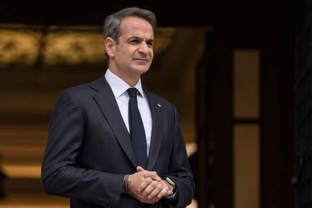 Greek Prime Ministers Kyriakos Mitsotakis Looks Editorial Stock Photo