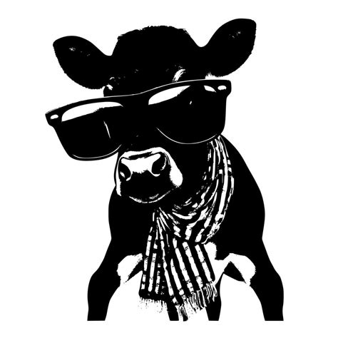 Cow Wearing Bandana And Sunglasses Svg File For Cricut Silhouette