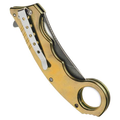 Buy TiNite Karambit Folding Knife - Gold | Camouflage.ca