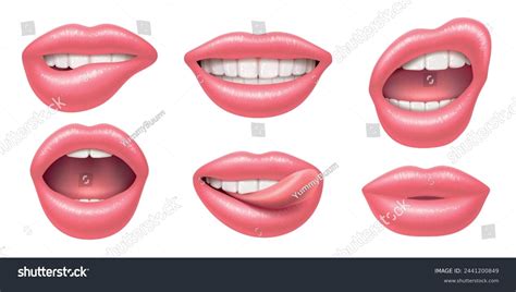 Natural Nude Lips Pink Female Mouth Stock Vector Royalty Free