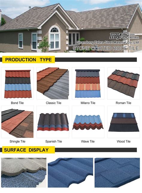 Decorative Classic Type Bond Type Stone Coated Metal Villa Roof Tile