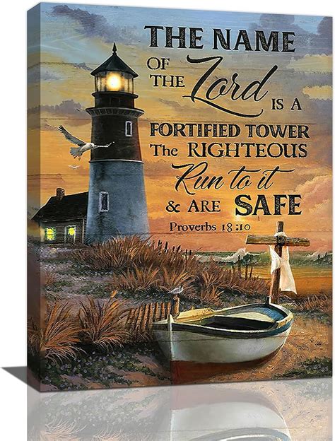 Lighthouse Wall Art Christian Lighthouse Wall Decor Bible Verse