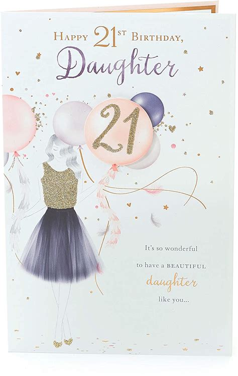 Gibson Happy 21st Birthday Daughter Stunning Birthday Card– Shop Inc