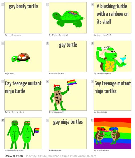 Gay Beefy Turtle Drawception