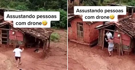 VÍDEO Homem usa drone para assustar moradores de zona rural e