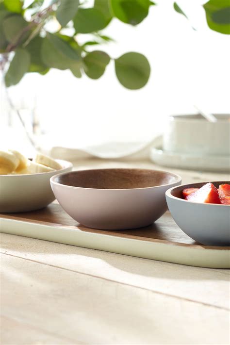 Buy Set Of 3 Natural Mango Wood Nibble Bowls And Tray From Next United