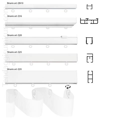 Binario Tenda A Onda Wave Bianco Su Misura Tendaggi Su